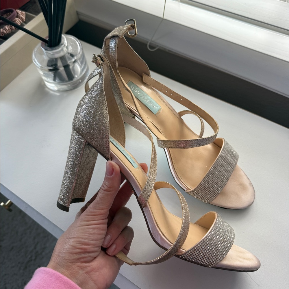 Elegant Glittery Heeled Sandals